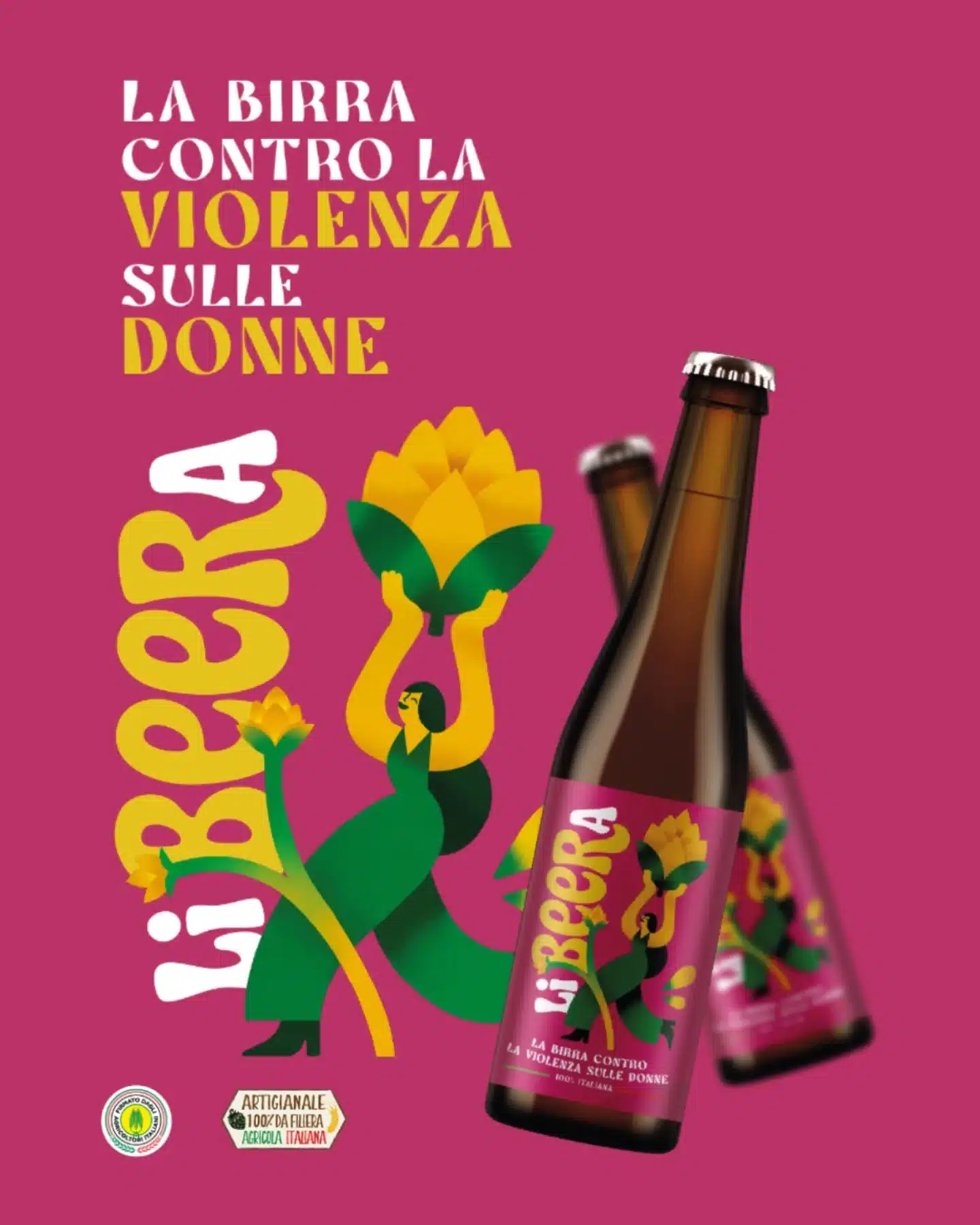 Libeera birra contro violenza sulle donne campagna amica coldiretti una nessuna centomila contro la violenza